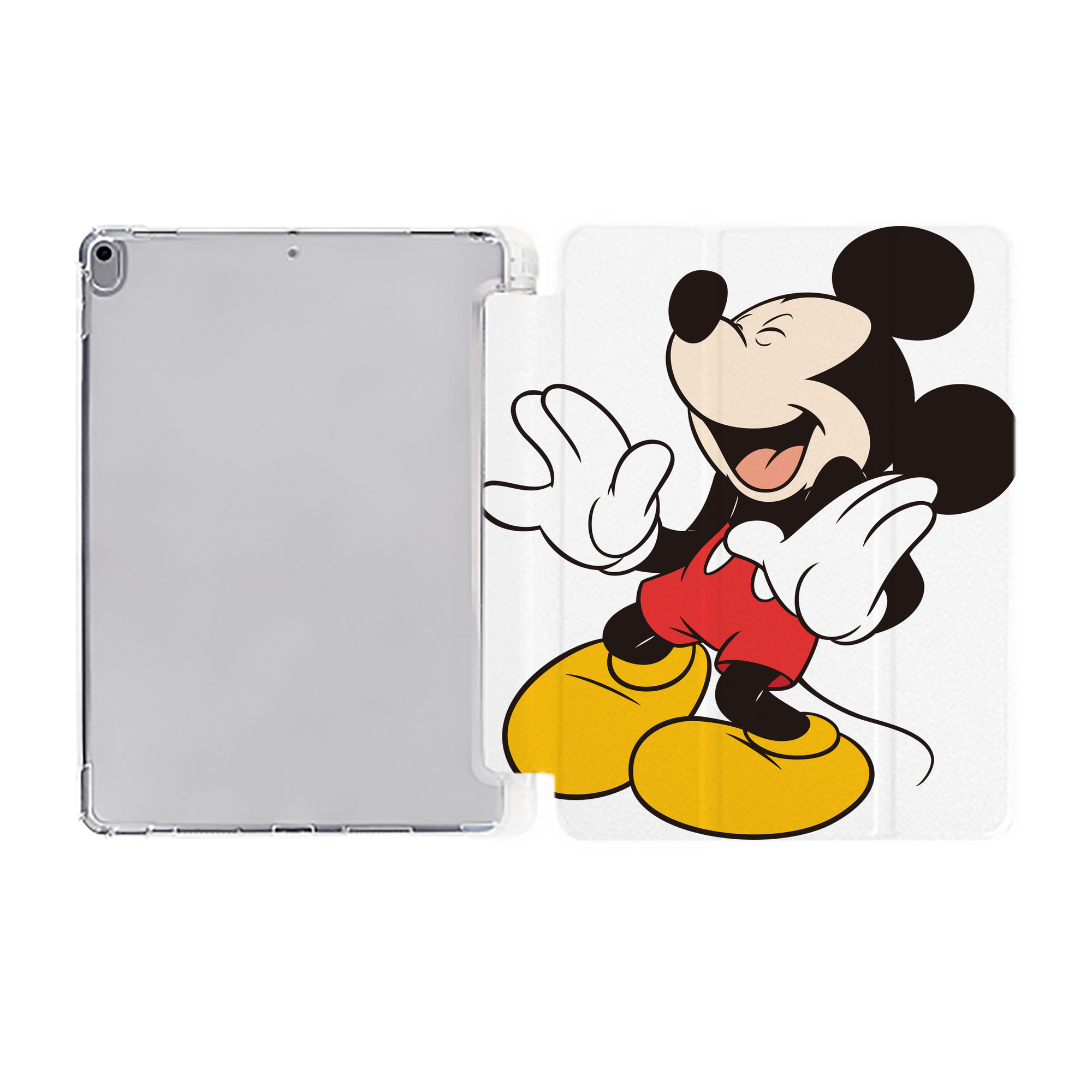 （画像用） ミッキーマウス Mickey Mouse IPad ケース ペン収納付き 三つ折りスタンド PUレザー×シリコン 対応機種9.5/10.5/10.9インチ